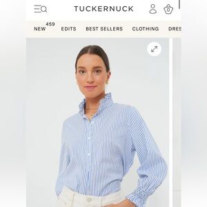Tuckernuck Blue and White Striped Button Down Shirt